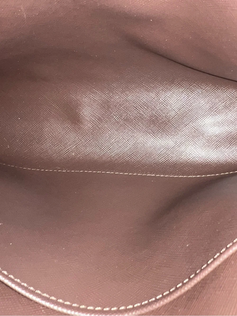 Burberry Brown Plaid Leather-Trim pouch